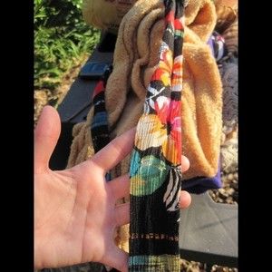 Black Fabric Belt Floral Hibiscus For Shirt or Dress Missing Matching Strap Sash